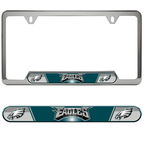 Philadelphia Eagles Embossed License Plate Frame Primary Logo and Wordmark Green