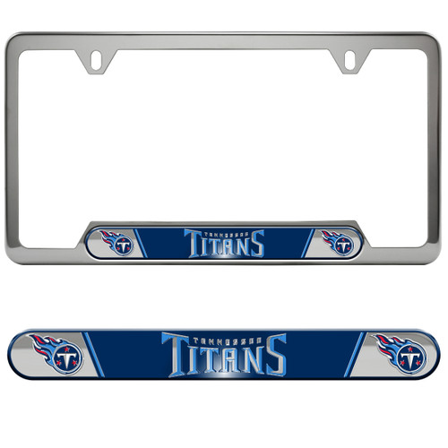 Tennessee Titans Embossed License Plate Frame Primary Logo and Wordmark Blue