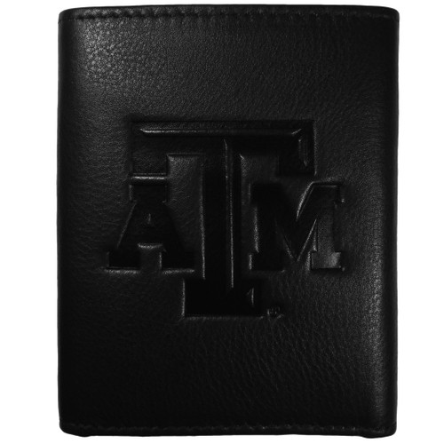 Texas A & M Aggies Embossed Leather Tri-fold Wallet