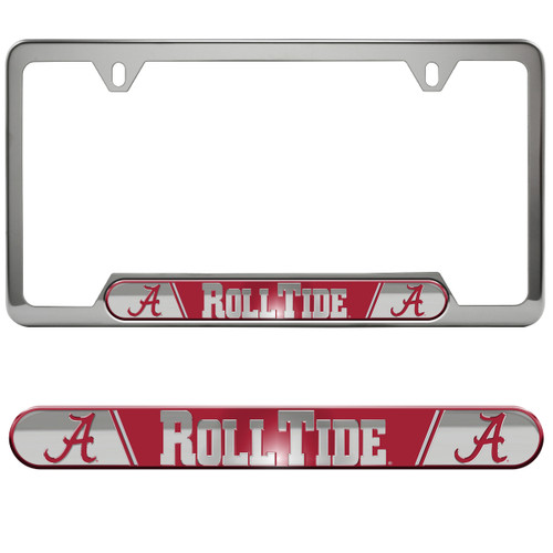 Alabama Crimson Tide Embossed License Plate Frame Primary Logo and Wordmark