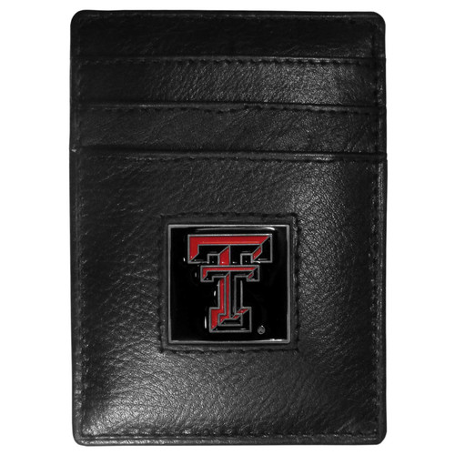 Texas Tech Raiders Leather Money Clip/Cardholder Packaged in Gift Box