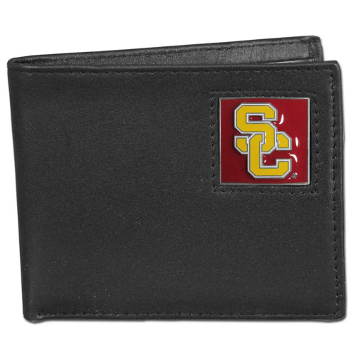 USC Trojans Leather Bi-fold Wallet Packaged in Gift Box
