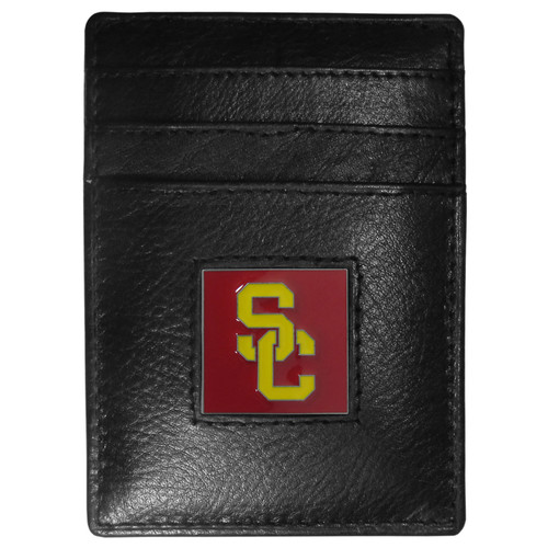 USC Trojans Leather Money Clip/Cardholder Packaged in Gift Box