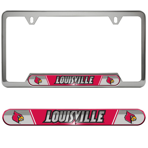 Louisville Cardinals Embossed License Plate Frame Primary Logo and Wordmark