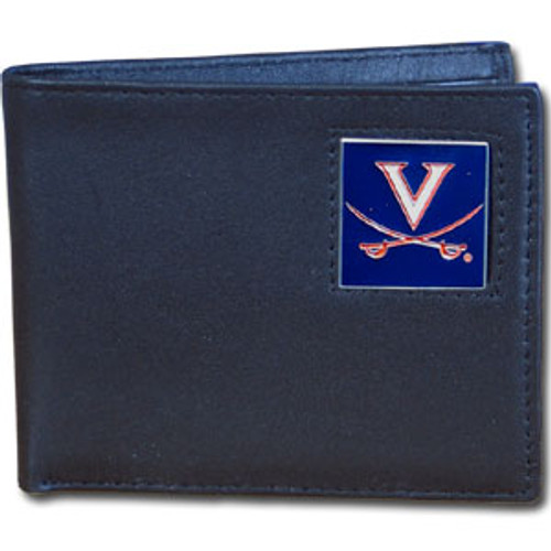 Virginia Cavaliers Leather Bi-fold Wallet Packaged in Gift Box