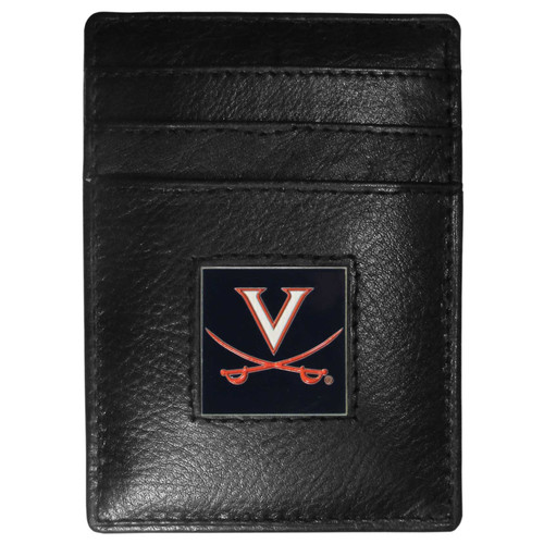 Virginia Cavaliers Leather Money Clip/Cardholder Packaged in Gift Box
