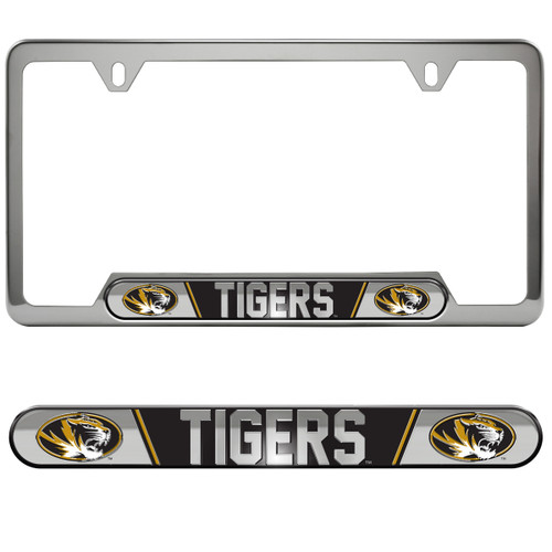 Missouri Tigers Embossed License Plate Frame Primary Logo and Wordmark