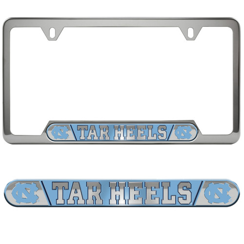 North Carolina Tar Heels Embossed License Plate Frame Primary Logo and Wordmark