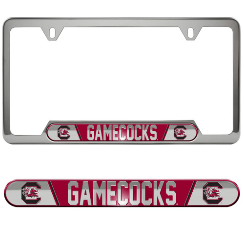 South Carolina Gamecocks Embossed License Plate Frame Primary Logo and Wordmark