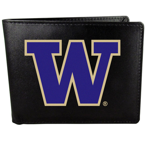 Washington Huskies Leather Bi-fold Wallet, Large Logo