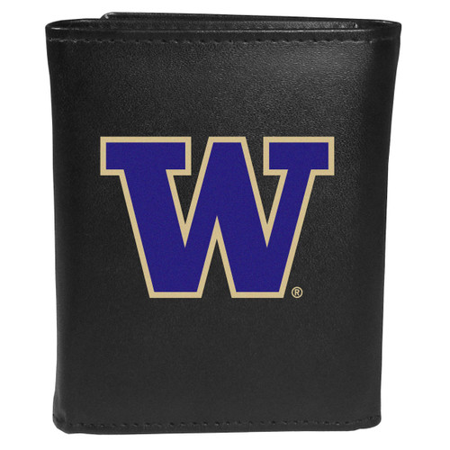 Washington Huskies Leather Tri-fold Wallet, Large Logo