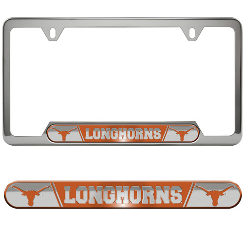 Texas Longhorns Embossed License Plate Frame Primary Logo and Wordmark