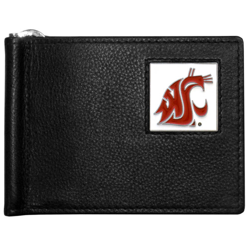 Washington St. Cougars Leather Bill Clip Wallet