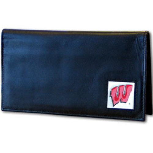 Wisconsin Badgers Deluxe Leather Checkbook Cover