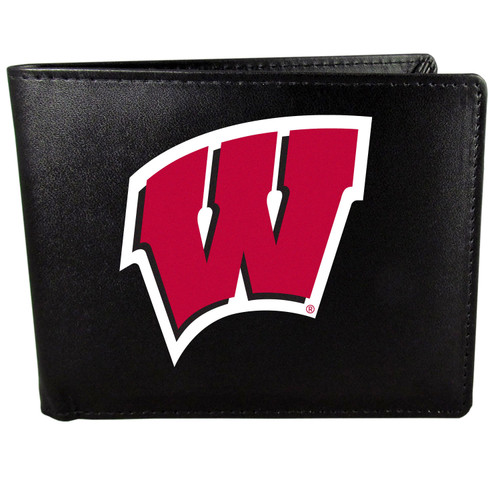 Wisconsin Badgers Leather Bi-fold Wallet, Large Logo