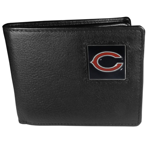 Chicago Bears Leather Bi-fold Wallet Packaged in Gift Box