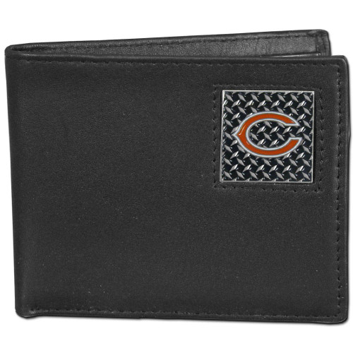Chicago Bears Gridiron Leather Bi-fold Wallet Packaged in Gift Box