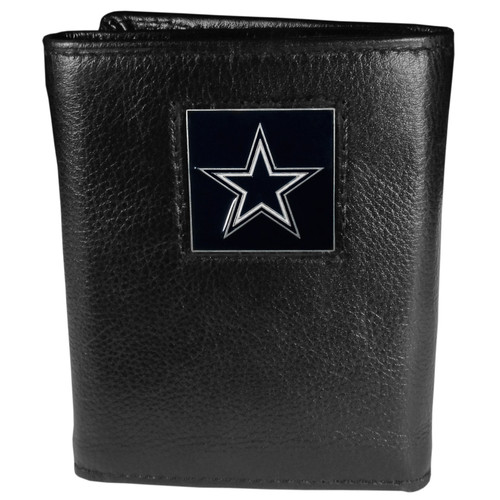 Dallas Cowboys Deluxe Leather Tri-fold Wallet Packaged in Gift Box