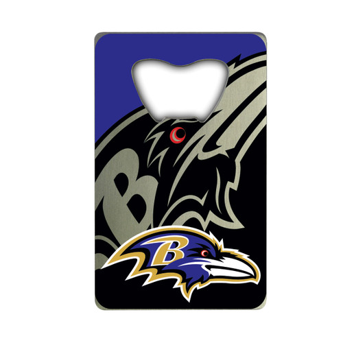 Baltimore Ravens Credit Card Bottle Opener Ravens Primary Logo Purple, Black & Silver