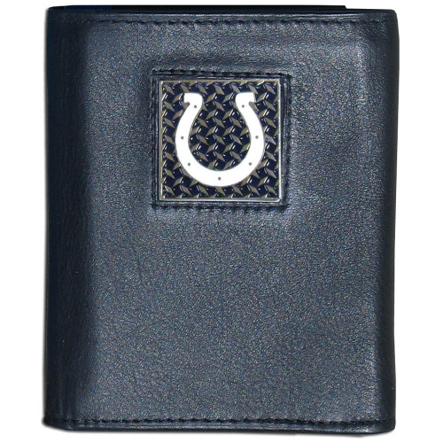 Indianapolis Colts Gridiron Leather Tri-fold Wallet Packaged in Gift Box