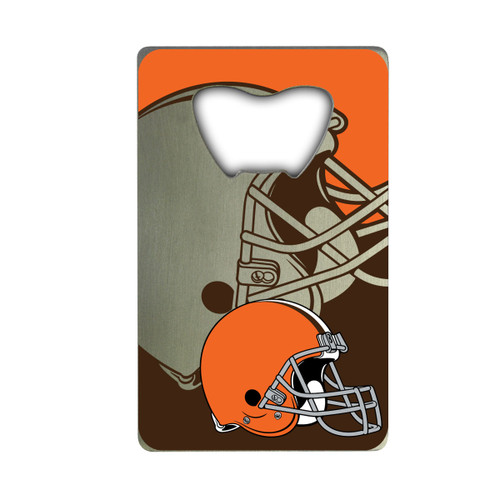 Cleveland Browns Credit Card Bottle Opener Browns Primary Logo Orange, Brown & Silver