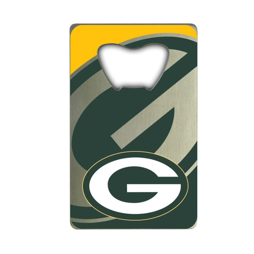 Green Bay Packers Credit Card Bottle Opener Packers Primary Logo Green, Yellow & Silver