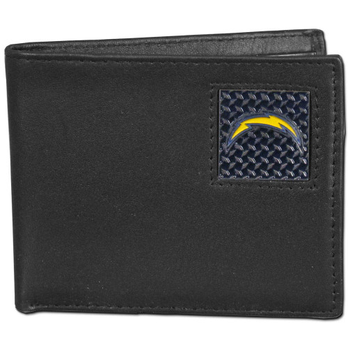 Los Angeles Chargers Gridiron Leather Bi-fold Wallet Packaged in Gift Box