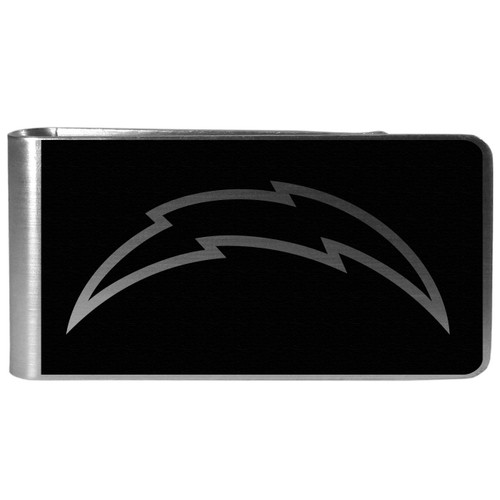 Los Angeles Chargers Black and Steel Money Clip
