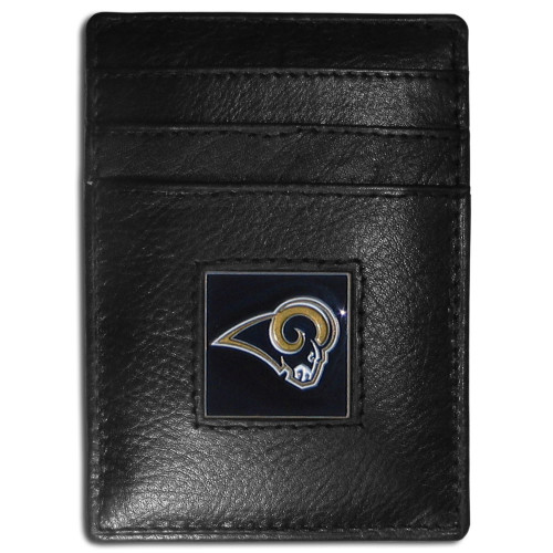Los Angeles Rams Leather Money Clip/Cardholder Packaged in Gift Box