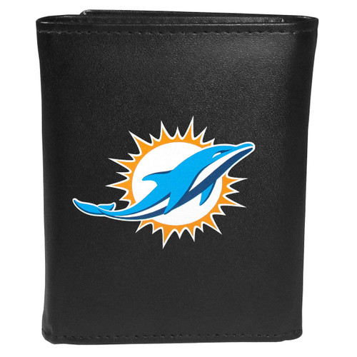 Miami Dolphins Leather Tri-fold Wallet, Large Logo