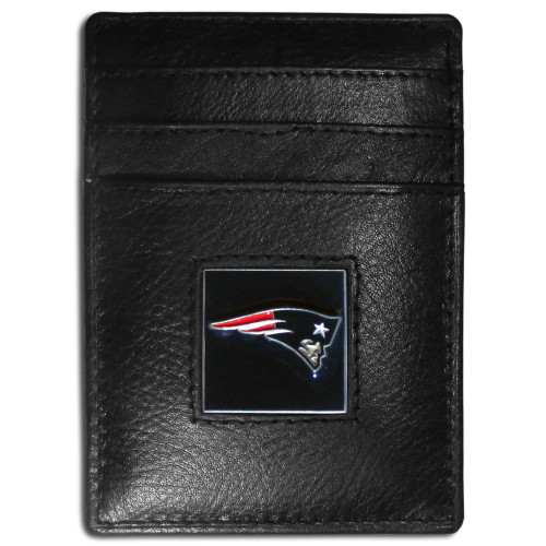 New England Patriots Leather Money Clip/Cardholder Packaged in Gift Box