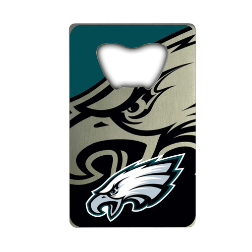 Philadelphia Eagles Credit Card Bottle Opener Eagles Primary Logo Green, Black & Silver