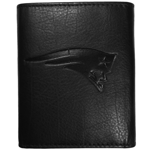 New England Patriots Embossed Leather Tri-fold Wallet