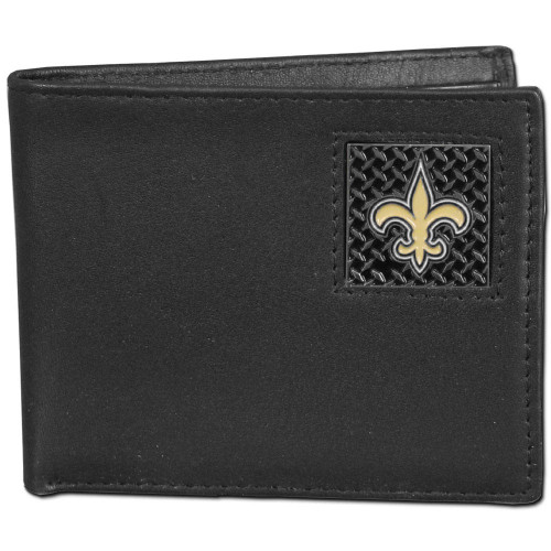 New Orleans Saints Gridiron Leather Bi-fold Wallet Packaged in Gift Box