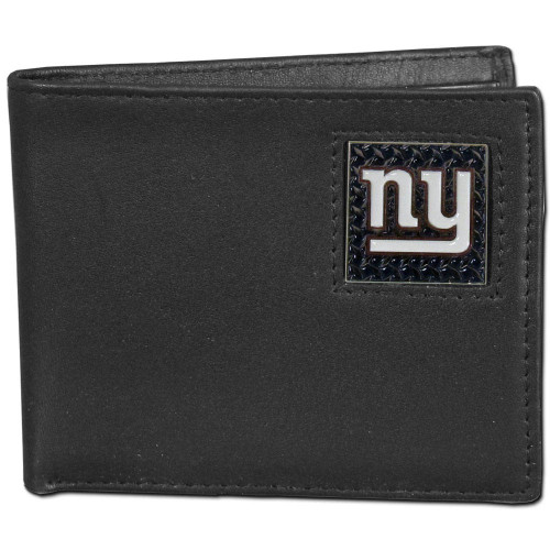 New York Giants Gridiron Leather Bi-fold Wallet Packaged in Gift Box