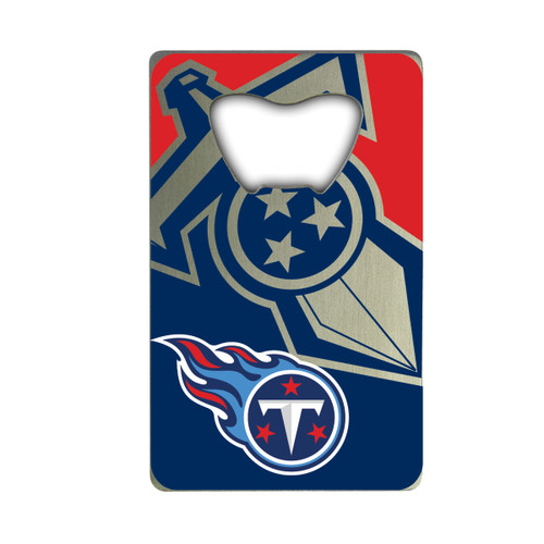 Tennessee Titans Credit Card Bottle Opener Primary and Alternate Logo Blue, Red & Silver