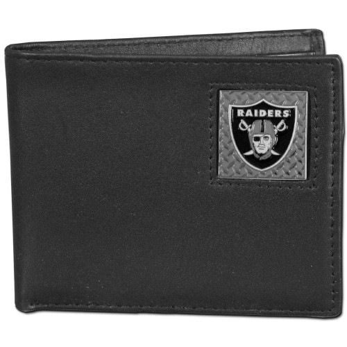 Las Vegas Raiders Gridiron Leather Bi-fold Wallet Packaged in Gift Box