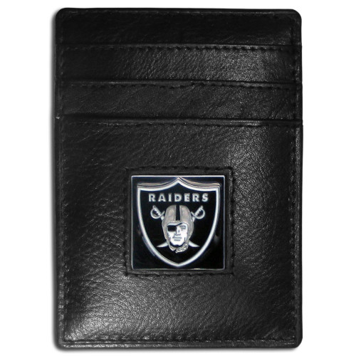 Las Vegas Raiders Leather Money Clip/Cardholder Packaged in Gift Box