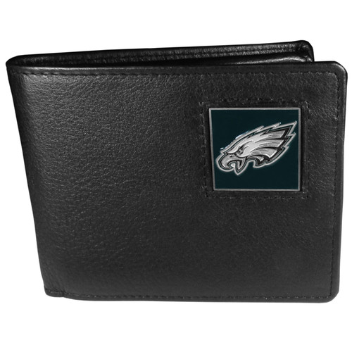 Philadelphia Eagles Leather Bi-fold Wallet Packaged in Gift Box