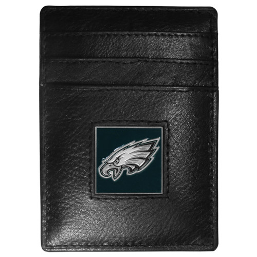 Philadelphia Eagles Leather Money Clip/Cardholder Packaged in Gift Box