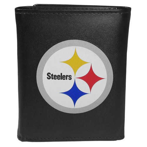 Pittsburgh Steelers Leather Tri-fold Wallet, Large Logo