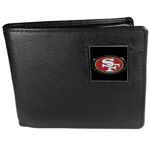San Francisco 49ers Leather Bi-fold Wallet Packaged in Gift Box