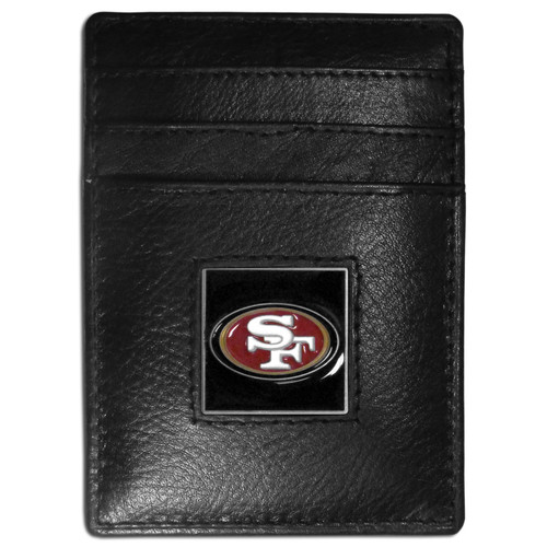 San Francisco 49ers Leather Money Clip/Cardholder Packaged in Gift Box