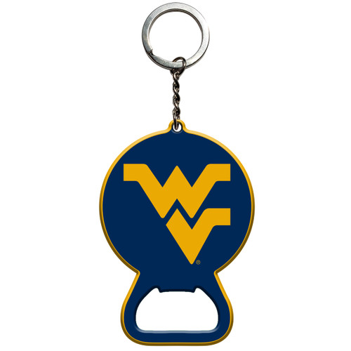 West Virginia Mountaineers Keychain Bottle Opener "WV" Primary Logo