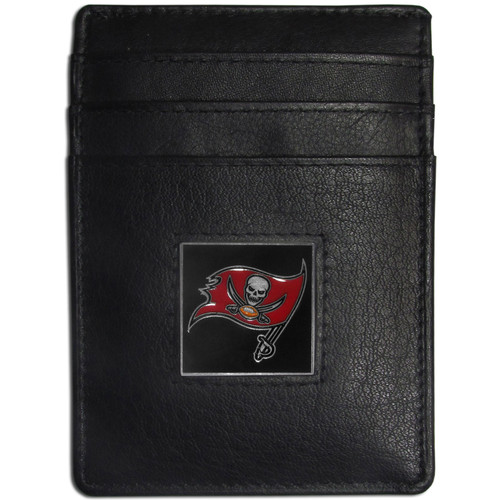 Tampa Bay Buccaneers Leather Money Clip/Cardholder Packaged in Gift Box