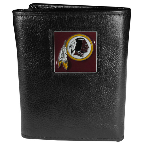 Washington Commanders Deluxe Leather Tri-fold Wallet Packaged in Gift Box