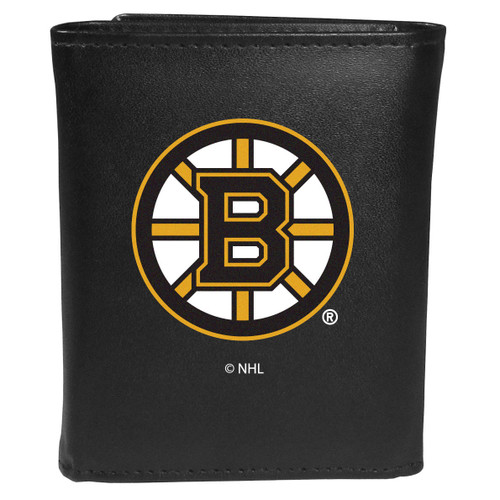 Boston Bruins® Leather Tri-fold Wallet, Large Logo