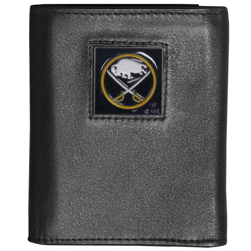 Buffalo Sabres® Deluxe Leather Tri-fold Wallet Packaged in Gift Box