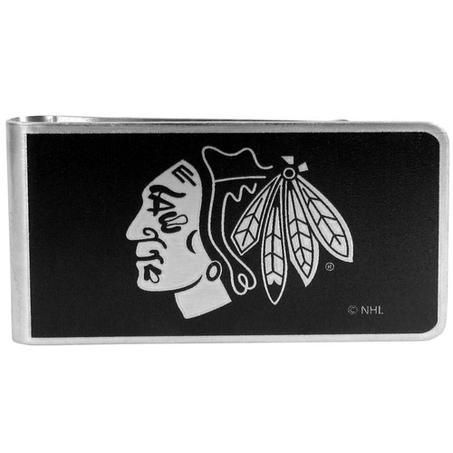 Chicago Blackhawks® Black and Steel Money Clip