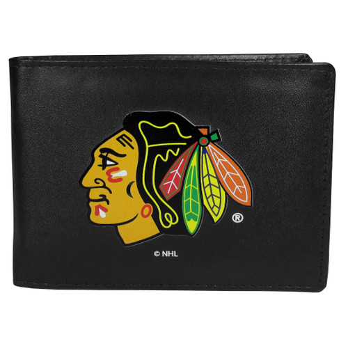 Chicago Blackhawks® Leather Bi-fold Wallet, Large Logo